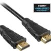 Kabel propojovací HDMI 1.4 s Ethernetem HDMI (M) – HDMI (M),  zlacené konektory, 0,5m