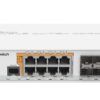 Switch Mikrotik CRS112-8P-4S-IN with QCA8511 128MB, 8xGLAN w PoE-out, 4xSFP, ROS L5, desktop case, PSU