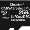 Paměťová karta Kingston Canvas Select Plus  A1 256GB microSDXC, Class 10, 100R/85W bez adaptéru