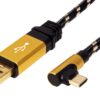 Kabel USB 2.0 kabel, oboustranný USB A(M) – USB C(M) lomený (90°) 0,8m