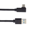 Kabel USB typ C/M – USB 3.0 A/M zahnutý konektor 90°, 1 m