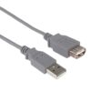 Kabel USB 2.0 A-A, 1 m, prodlužovací, šedá