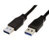 Kabel USB3.0 A(M) – USB3.0 A(M) SuperSpeed 5Gbps 1 m, černý