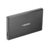 Externí box pro HDD 2,5″ USB 3.0 Natec Rhino Go, černý, hliníkové tělo