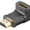 Redukce HDMI A(M) – HDMI A(F) lomená dolů, zlacené konektory