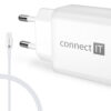 Adaptér CONNECT IT DUPLEX nabíjecí 1xLightning + 1×USB-C, 20W, kabel 27W, bílý