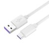 Kabel PremiumCord USB 3.1 C/M – USB 2.0 A/M super rychlé nabíjení 5A, 1m, bílý