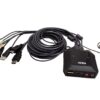 Přepínač Aten KVM 2:1 (USB, HDMI) 4K@60Hz, integrované kabely (CS22H)