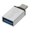 Redukce USB 3.1 konektor C/male – USB 3.0 A/female, stříbrný, OTG