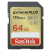 Paměťová karta Sandisk Extreme PLUS SDXC 64GB 170MB/s and 80MB/s, UHS-I, Class 10, U3, V30