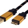 Kabel Gold USB 3.0 SuperSpeed kabel USB3.0 A(M) – microUSB3.0 B(M), 0,8m