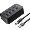 USB hub PremiumCord USB 3.2 Superspeed 4-portový s vypínači portů