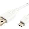 Kabel USBA(M) – microUSB B(M), 5pinů 1,8 m, bílý