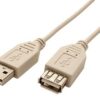 Kabel USB 2.0 A-A 5 m prodlužovací, bílý/šedý