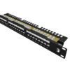 Patch panel Solarix SX24L-6-UTP-BK-N UTP cat.6 24p. 1U,vyvazovací lišta, černý