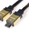 Kabel propojovací HDMI 1.4 + Ethernet, textilní povrch, zlacené konektory, 1,5m