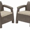 Zahradní nábytek Keter Corfu duo set dvou křesel cappuccino