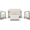 Zahradní nábytek Keter Scandi set dvousedadlová pohovka + 2 křesla + úložný stůl béžovo šedý